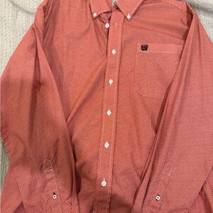 Cinch Men's Red Geometric Button Down Shirt